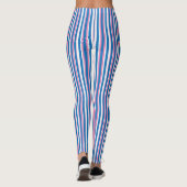 Leggings Bleu rose rayures amincissant (Dos)