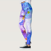 Leggings Bleu rose violet jaune blanc moderne élégant (Gauche)