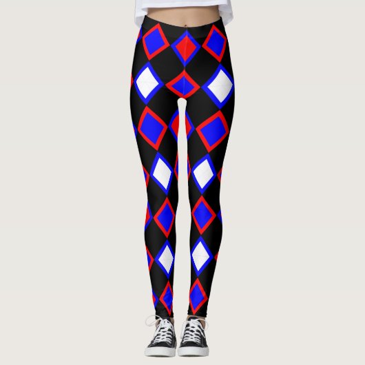 Leggings bleu rouge (Devant)