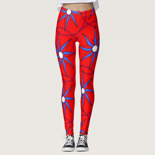Leggings bleu rouge (Devant)