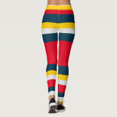 Leggings Bleu rouge rayures jaunes (Dos)