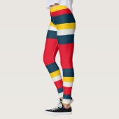 Leggings Bleu rouge rayures jaunes (Gauche)