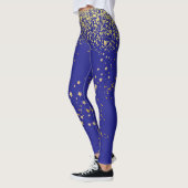 Leggings Bleu royal avec pattes d'accentuation or (Gauche)