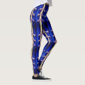 Leggings Bleu Royal urbain industriel Conception abstraite (Droite)