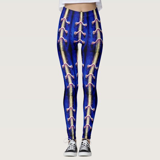 Leggings Bleu Royal urbain industriel Conception abstraite (Devant)