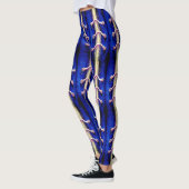 Leggings Bleu Royal urbain industriel Conception abstraite (Gauche)