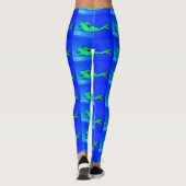 Leggings bleu sirène vert nageant (Dos)