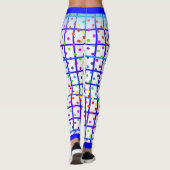 Leggings Bleu Stripes Rainbow Polkadot sur votre propre cou (Dos)