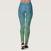 Leggings Bleu tacheté au dégradé vert (Dos)