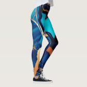 Leggings Bleu tendance en or faux marbre (Droite)