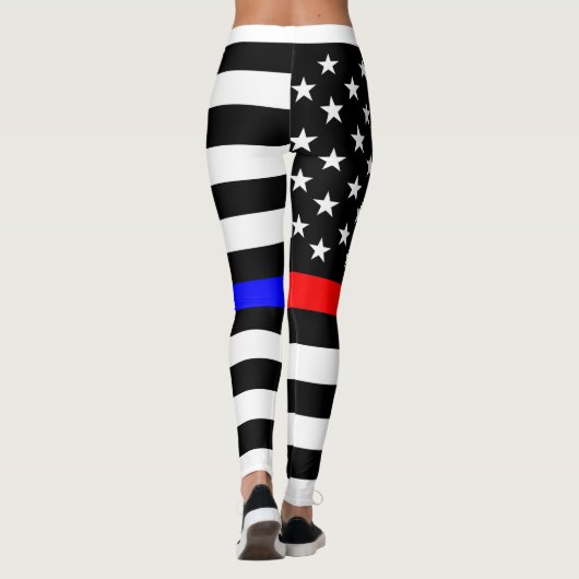 Leggings bleu thin line polirefighter (Dos)