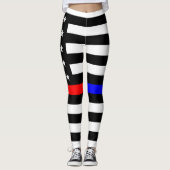 Leggings bleu thin line polirefighter (Devant)