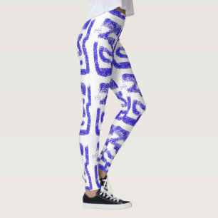 Leggings bleu Thunder_Cove abstrait aléatoire sur n'importe