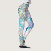 Leggings Bleu Turquoise Galaxy Holographique Parties scinti (Droite)