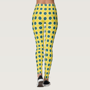 Leggings bleu turquoise jaune