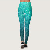 Leggings Bleu Turquoise Parties scintillant Noir Ombre Spar (Dos)