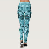 Leggings Bleu Turquoise Vert Abstrait (Dos)