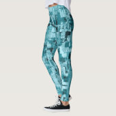 Leggings Bleu Turquoise Vert Abstrait (Gauche)
