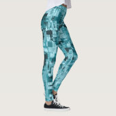 Leggings Bleu Turquoise Vert Abstrait (Droite)