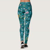 Leggings Bleu Turquoise Vert Rouge rose Jaune Motif Floral (Dos)