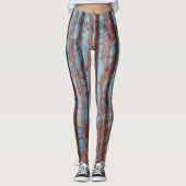 Leggings Bleu urbain et rouge (Devant)