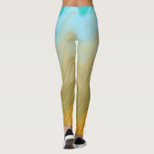 Leggings Bleu Verre Vert Orange Abstrait (Dos)