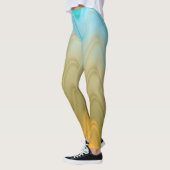 Leggings Bleu Verre Vert Orange Abstrait (Gauche)