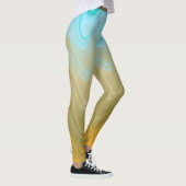 Leggings Bleu Verre Vert Orange Abstrait (Droite)