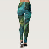 Leggings Bleu vert AI Motif fractal (Dos)