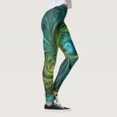 Leggings Bleu vert AI Motif fractal (Droite)