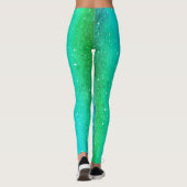 Leggings Bleu Vert Cosmos Ombre Gradient (Dos)