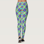 Leggings Bleu vert jaune violet ruban poli (Dos)