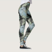 Leggings Bleu Vert Palm Feuilles Noir (Droite)