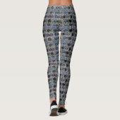 Leggings Bleu vert pourpre avec grands points foncés (Dos)