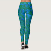 Leggings Bleu vert sous-marin Abstrait texturé Motif (Dos)