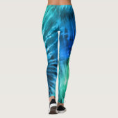 Leggings Bleu Vert & Turquoise Psychédélique Starburst Tie  (Dos)