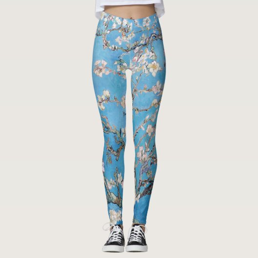 Leggings Bleu Vincent van Gogh Art Peinture (Devant)