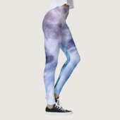 Leggings Bleu violet blanc abstrait nuages célestes fumée (Droite)