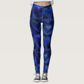 Leggings Bleu violet Imprimer Aquarelle Abstraite Coeurs Ai (Devant)