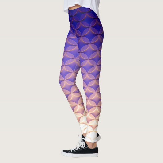 Leggings Bleu, Violet, Jaune Motif tendance Queue de sirène (Gauche)