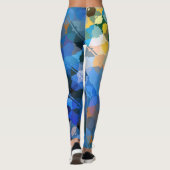 Leggings bleu violet or orange abstrait géométrique (Dos)