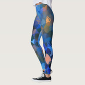 Leggings bleu violet or orange abstrait géométrique (Gauche)