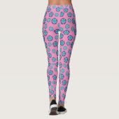 Leggings Bleu Violet rose motif floral (Dos)