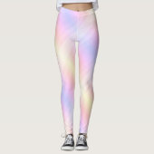 Leggings Bleu violet rose rayures jaune Modèle moderne (Devant)