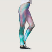 Leggings Bleu violet vert turquoise rayures abstrait gras (Droite)