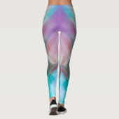Leggings Bleu violet vert turquoise rayures abstrait gras (Dos)