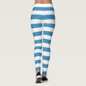 Leggings Bleu volet blanc couleur horizontale rayée (Dos)