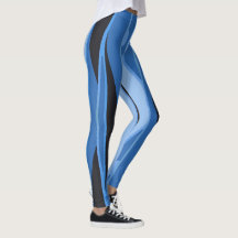 Leggings Bleus Avec Grilles Noires Vives