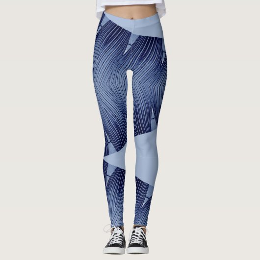 Leggings bleus élégants "Ratti_Creative_Arts" (Devant)