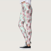 Leggings bleus imprimés floraux violets (Gauche)